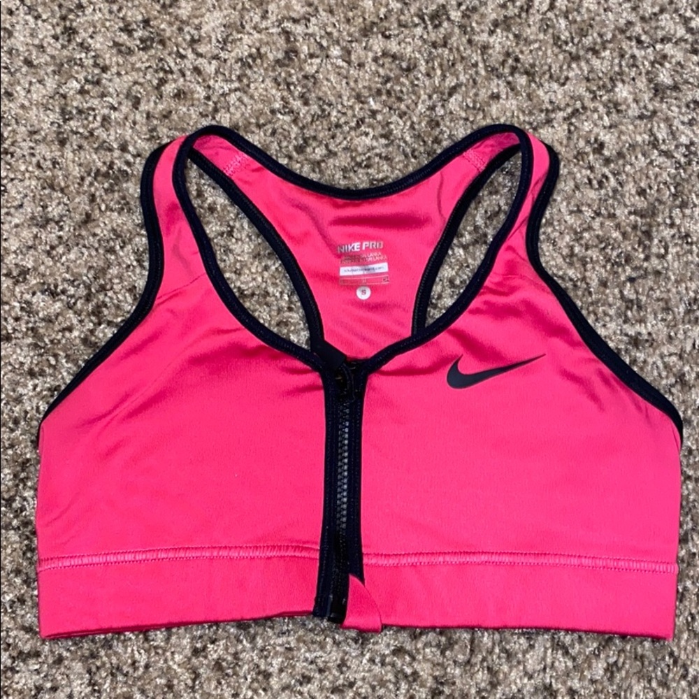 Nike zip up sports bra